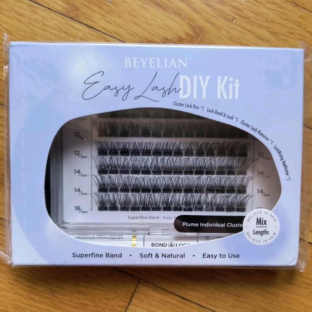 BEYELIAN Easy Lash DIY Kit Plume Cluster Lashes 10-16mm Superfine Band Black